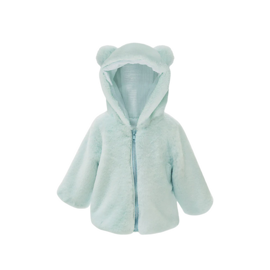 Bear Faux Fur Hooded Baby Coat