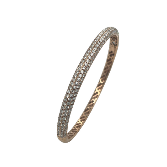 Gold and Diamond 3.00 ctw Pave Bangle