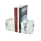 Crystal Glass Cube Bookend Pair