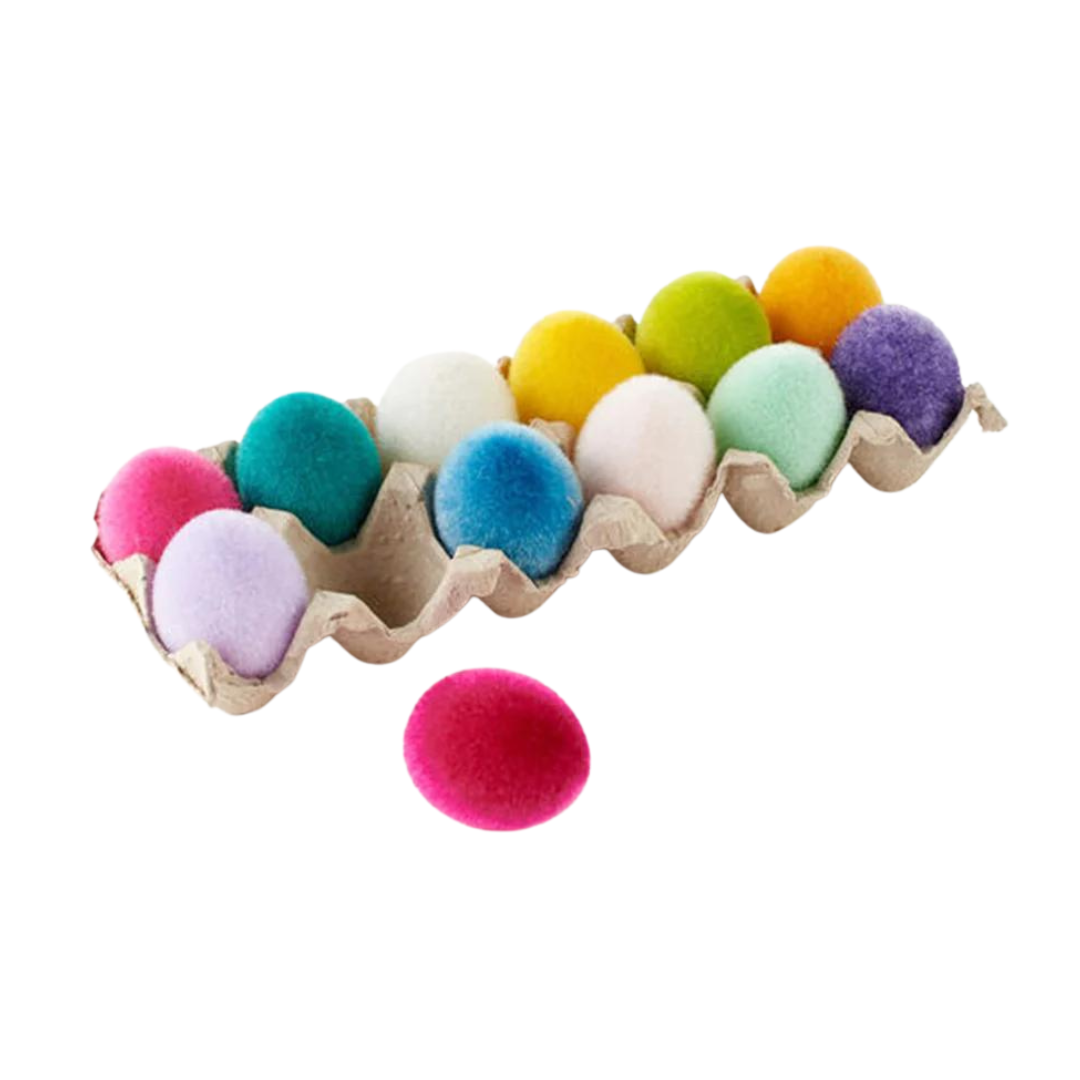 Flocked Egg With Tray Set of 12
