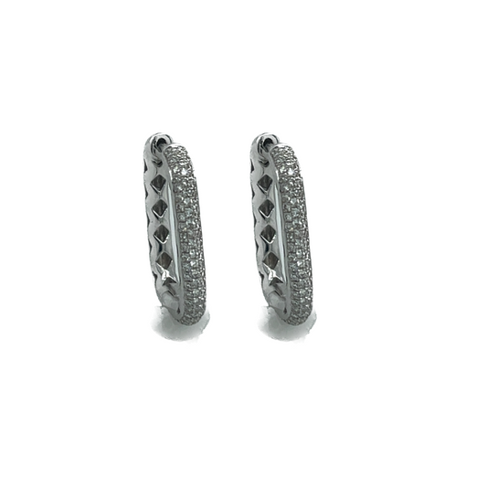 Square Pave Hoops