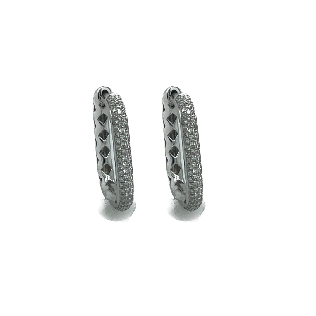 Square Pave Hoops