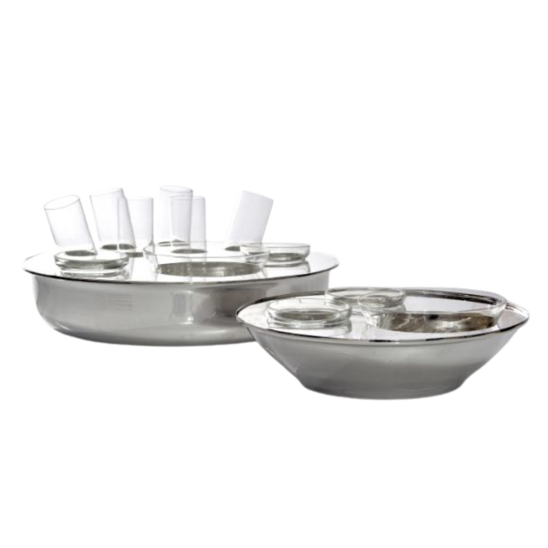Silver Plated Caviar Set with 3 Bowls