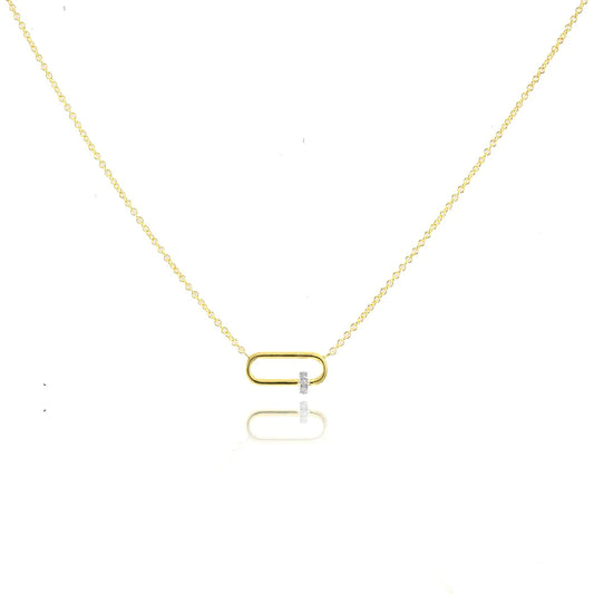 Paperclip Necklace with Diamond