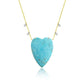Turquoise and Diamond Heart Necklace