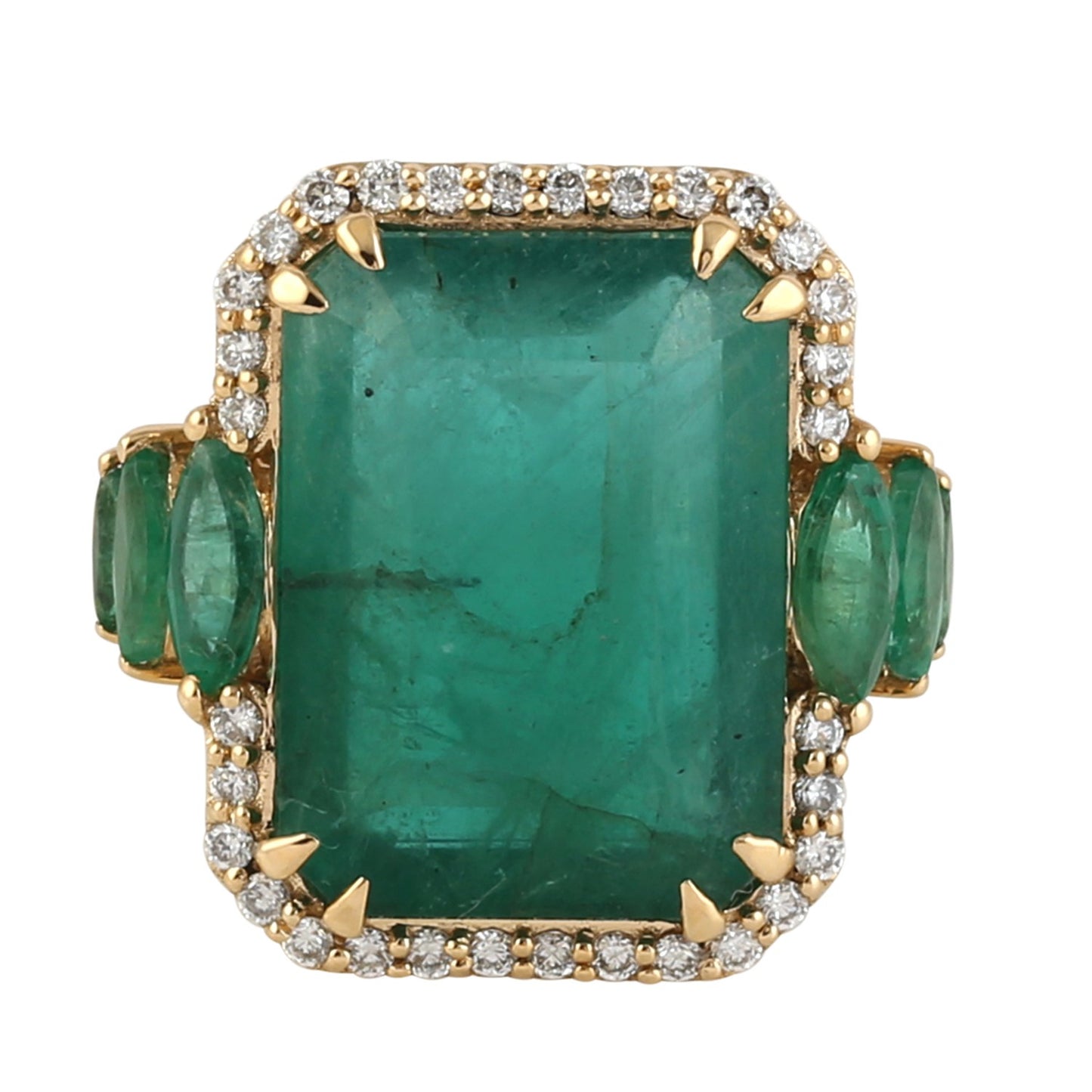 Bemba Emerald and Diamond Ring