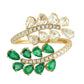 Diamond and Emerald Palm Leaf Ring